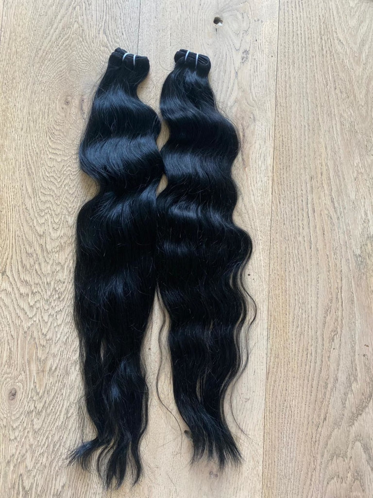 Premium double drawn Natural wavy - bundel